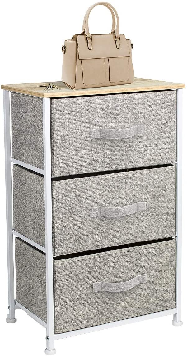 Sorbus Nightstand with 3 Drawers - Bedside Furniture and Accent End Table Storag