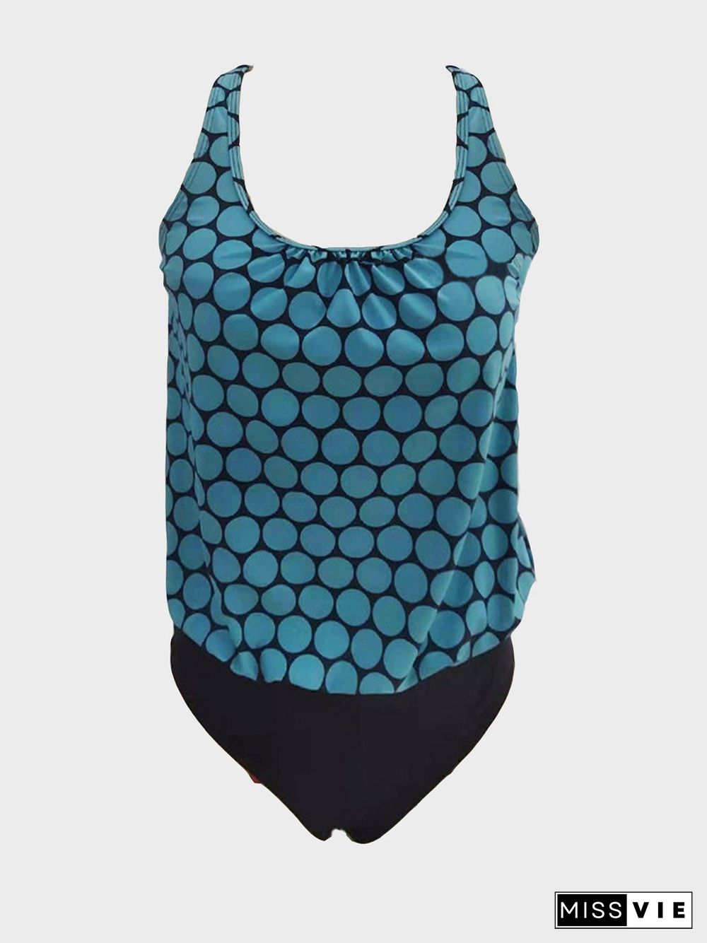 Ladies Cover Belly To Look Slim Slim Polka Dot Print Tankini Plus Size