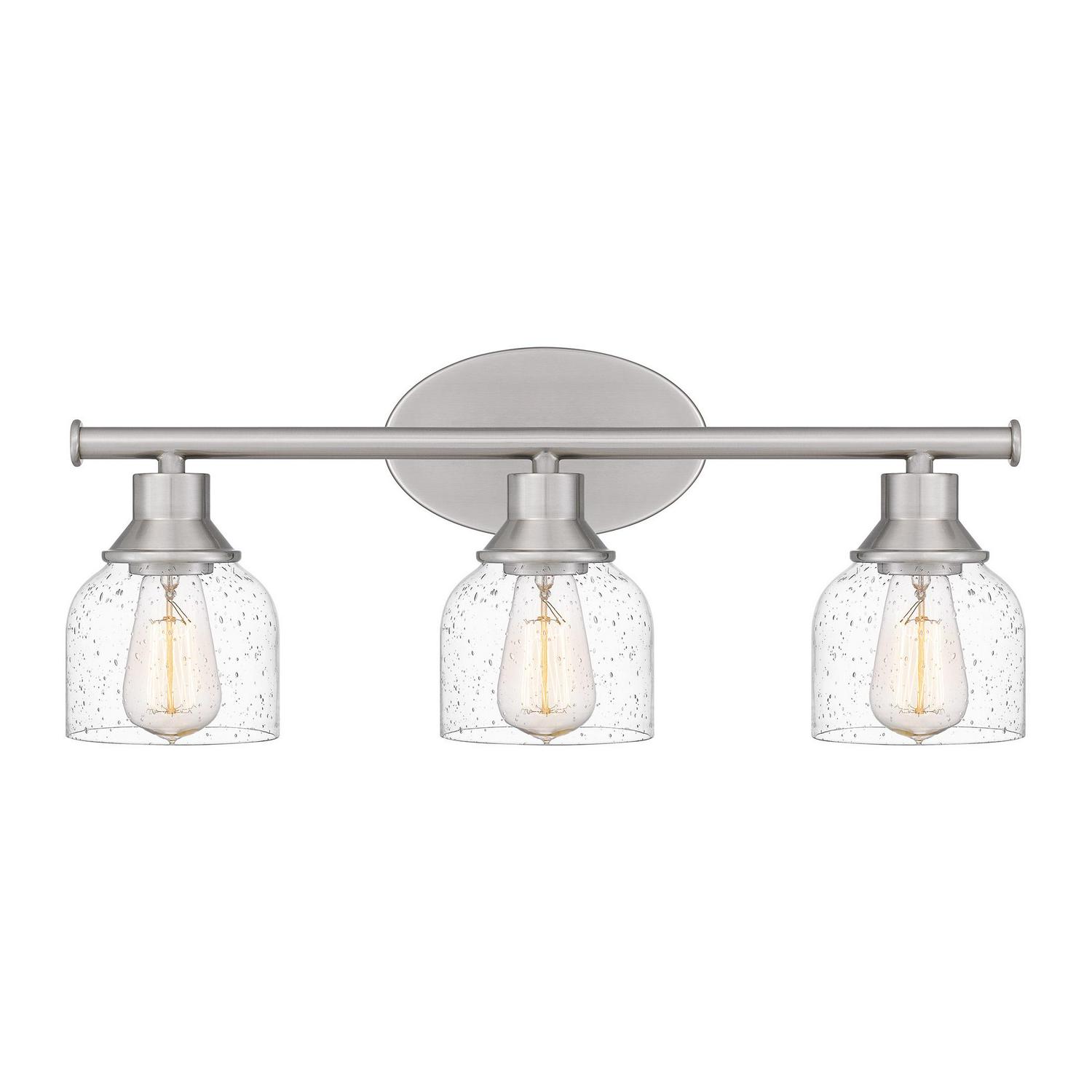 Ashley Harbour Karter 3-Light Brushed Nickel Bath Light