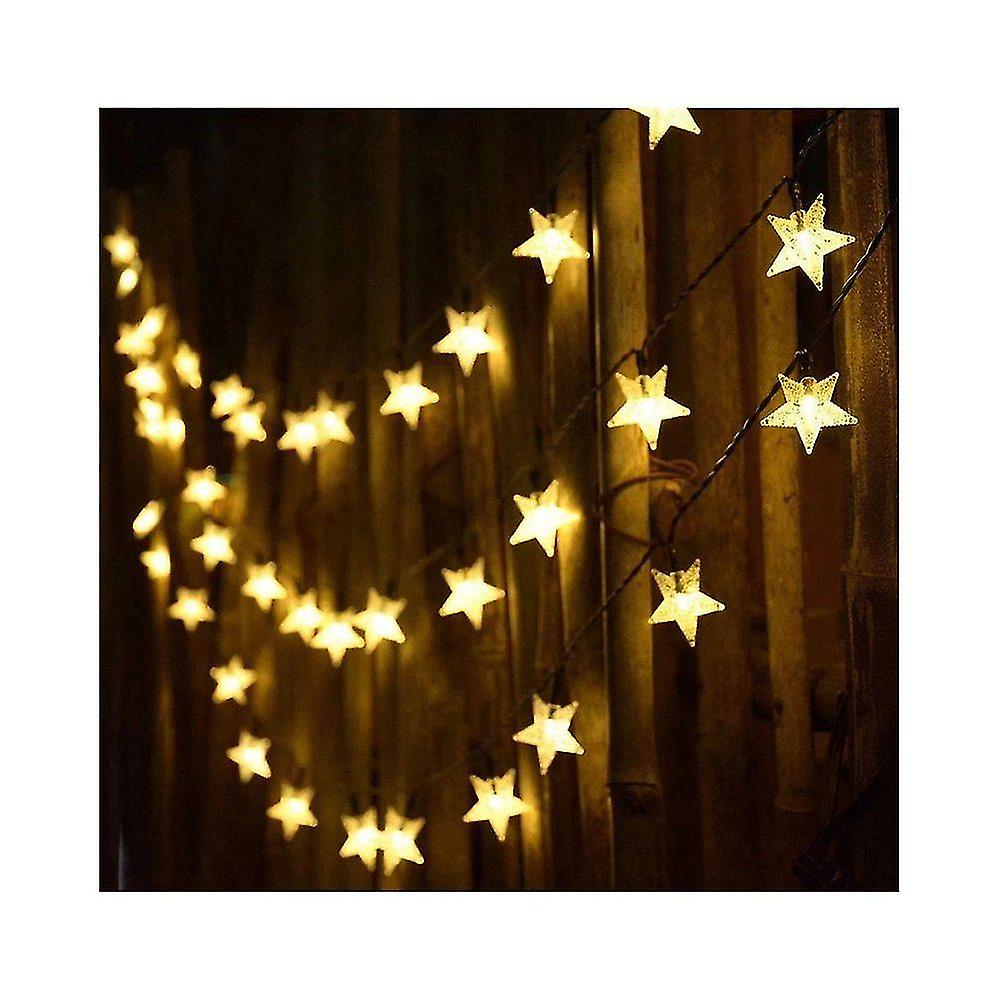 Outdoor Solar String Lights， 7m Solar String Lights， Outdoor Weatherproof 8 Modes， Solar String Lights， Star Garden (warm White)