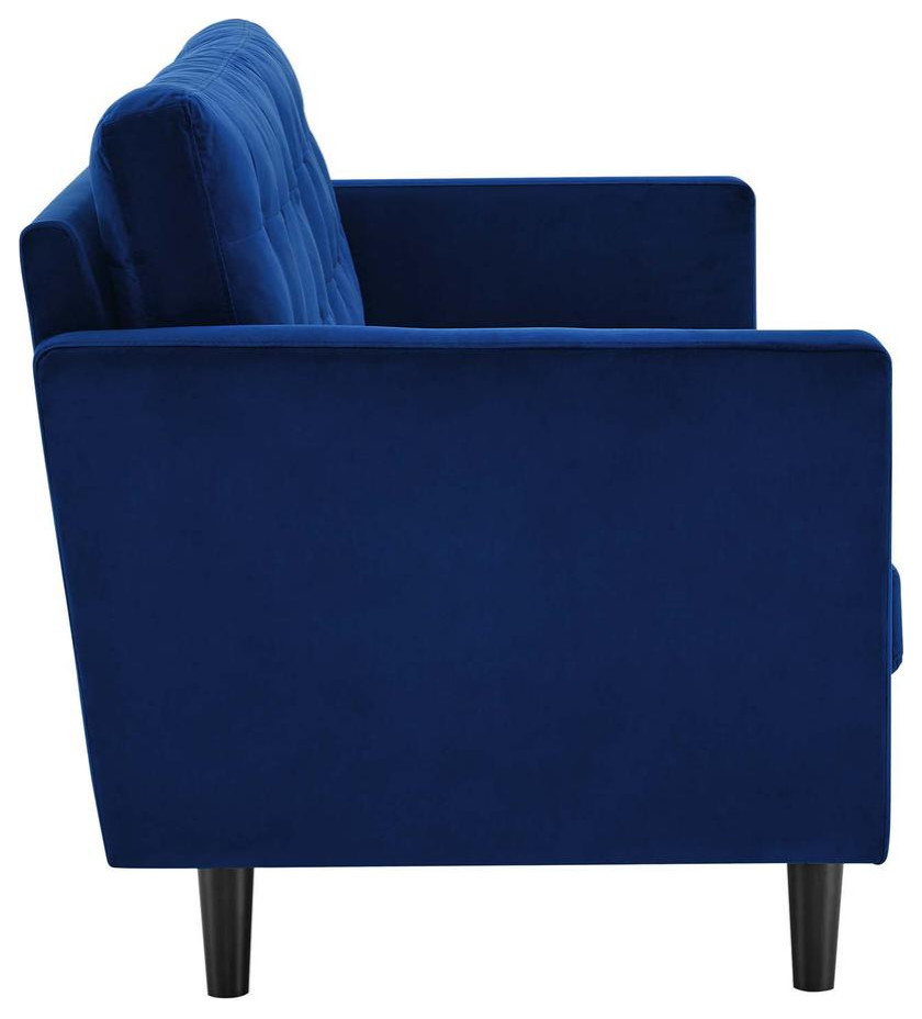 Exalt Tufted Performance Velvet Sofa   Contemporary   Sofas   by BisonOffice  Houzz