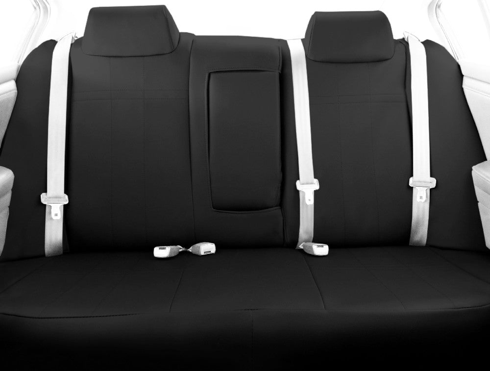 CalTrend Rear Faux Leather Seat Covers for 2010-2012 Subaru Outback - SU107-01LX Black Insert and Trim