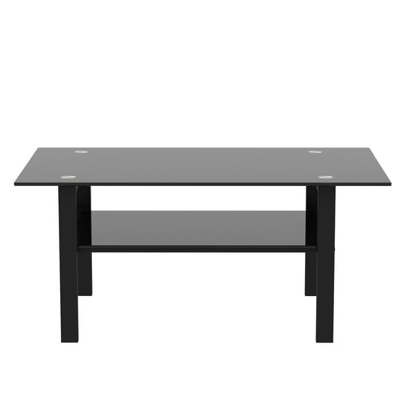 Black glass coffee table