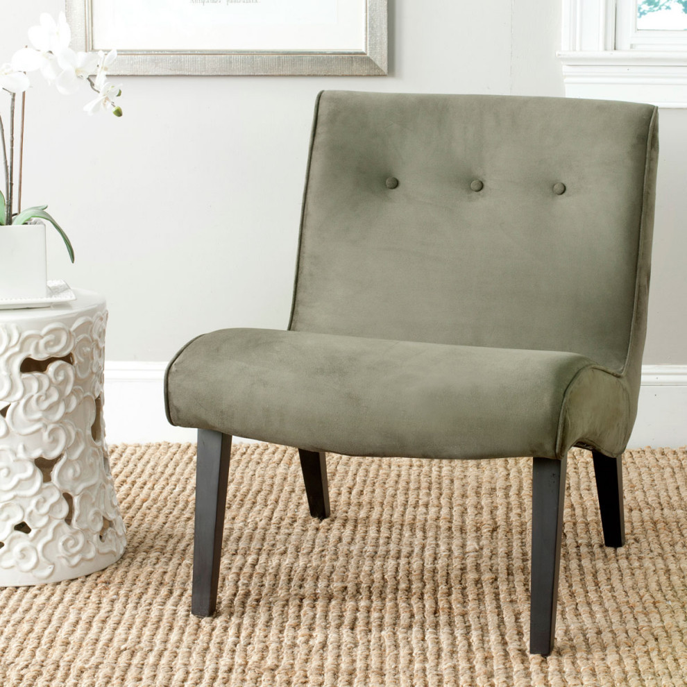 Dale Chair With Buttons Forest Green   Transitional   Armchairs And Accent Chairs   by Rustic Home Furniture Deco  Houzz