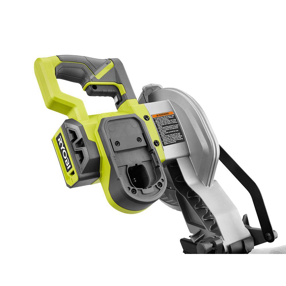 RYOBI ONE+ 18V Cordless 7-14 in. Compound Miter Saw with 2.0 Ah Battery and Charger P553-PSK005