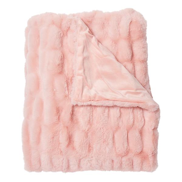 Dormify Angelina Ruched Faux Fur Throw Blanket