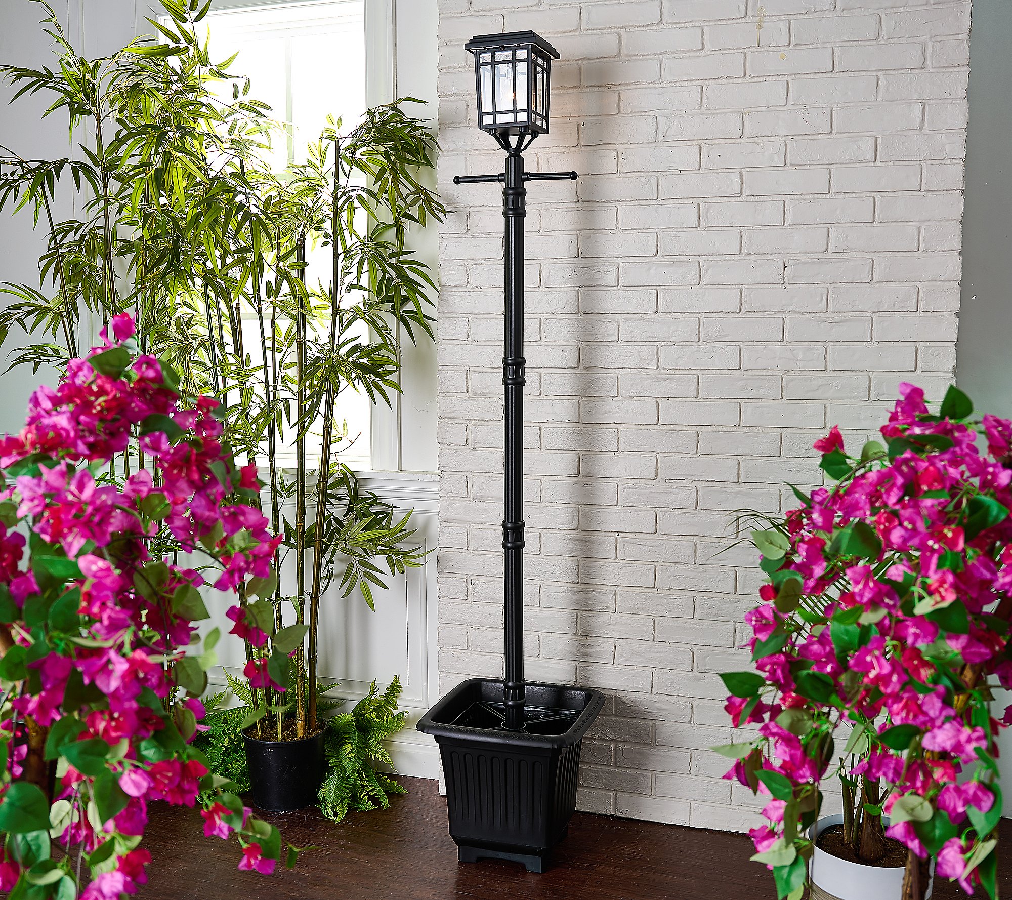 Garden Reflections 75.5Tall Solar Lamp Post with Planter and Stake