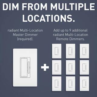 Legrand radiant 450-Watt Rocker Multi-Location LEDCFLIncandescent Master Dimmer Switch  WhiteLight AlmondIvory HCL453PMMTC