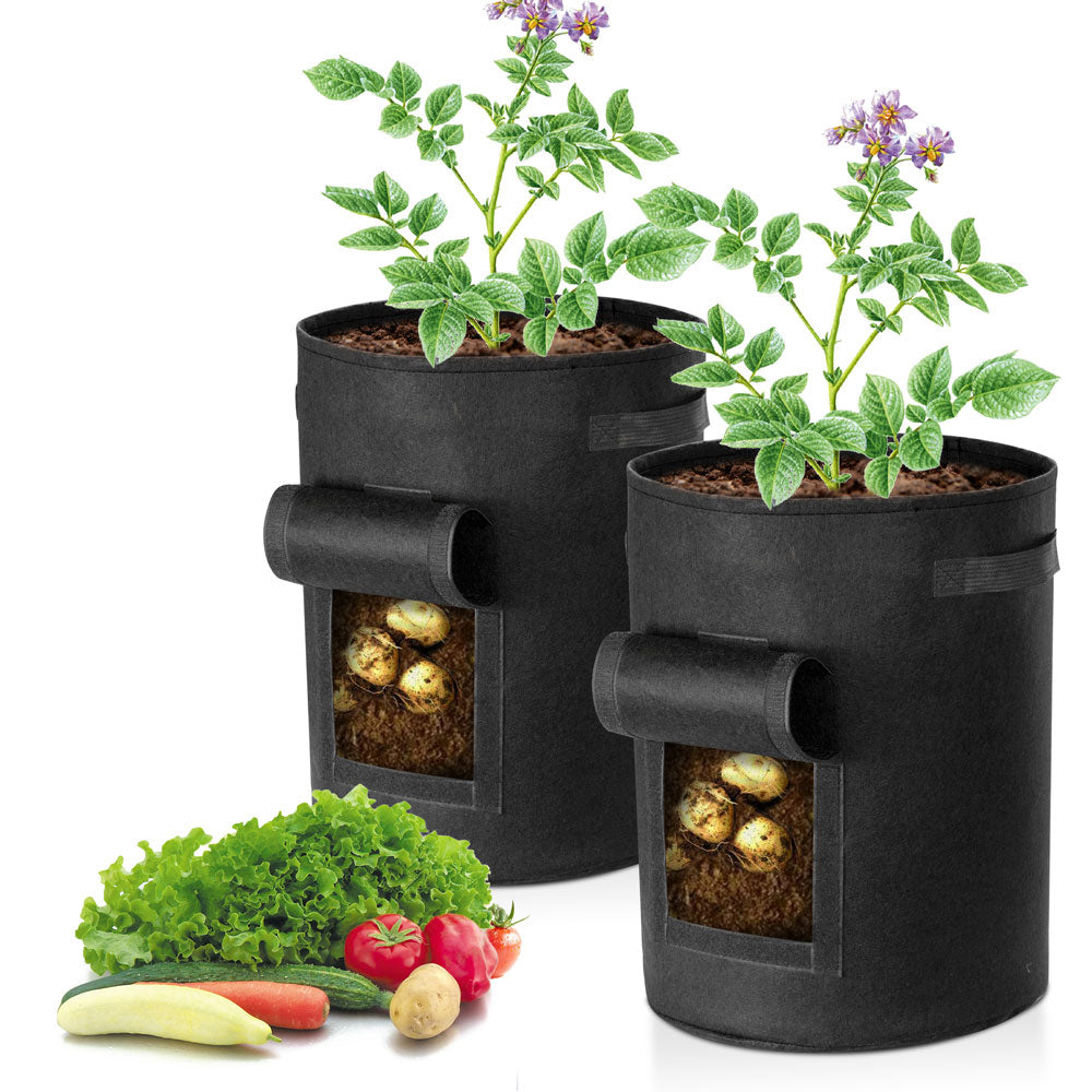 Yescom Pack of 2 10 Gallon Potato Grow Bags Fabric Pots w/ Handles