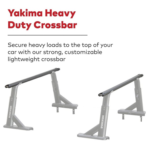 Yakima Pair Of 60 Inch Heavy Duty Crossbars For Rooftop Tents With T Slot Attachments Tie Down Points Rubber Infill And Wind Noise Reduction