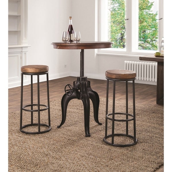 Carbon Loft Horseshoe Reclaimed Wood and Iron Stool