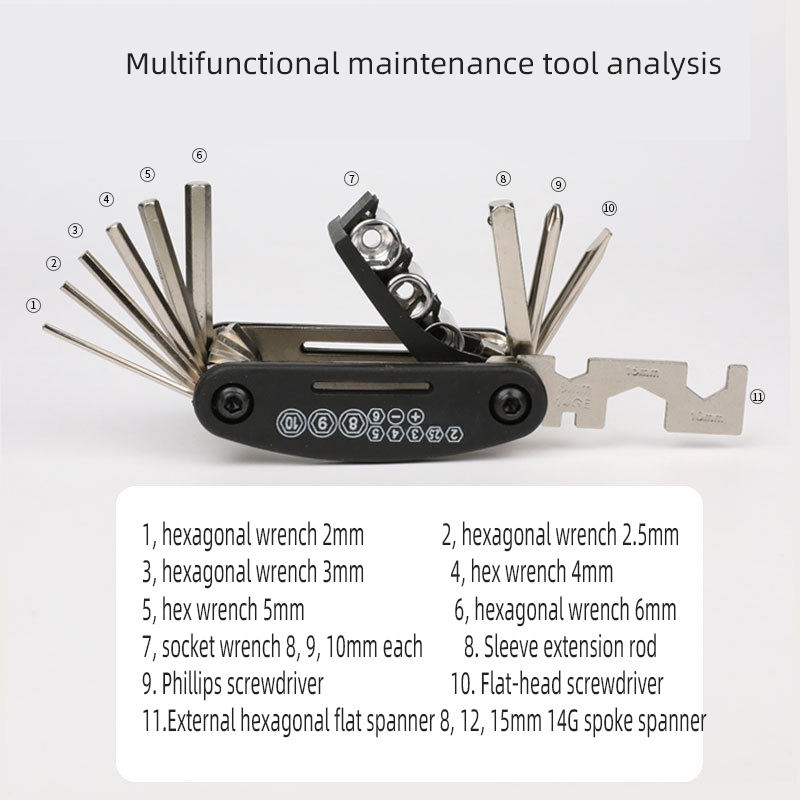 Wholesale 15 in 1 Multifunctional Bicycle Cycling Bike Repair Tool Set Bicycle Repair Tool Kit