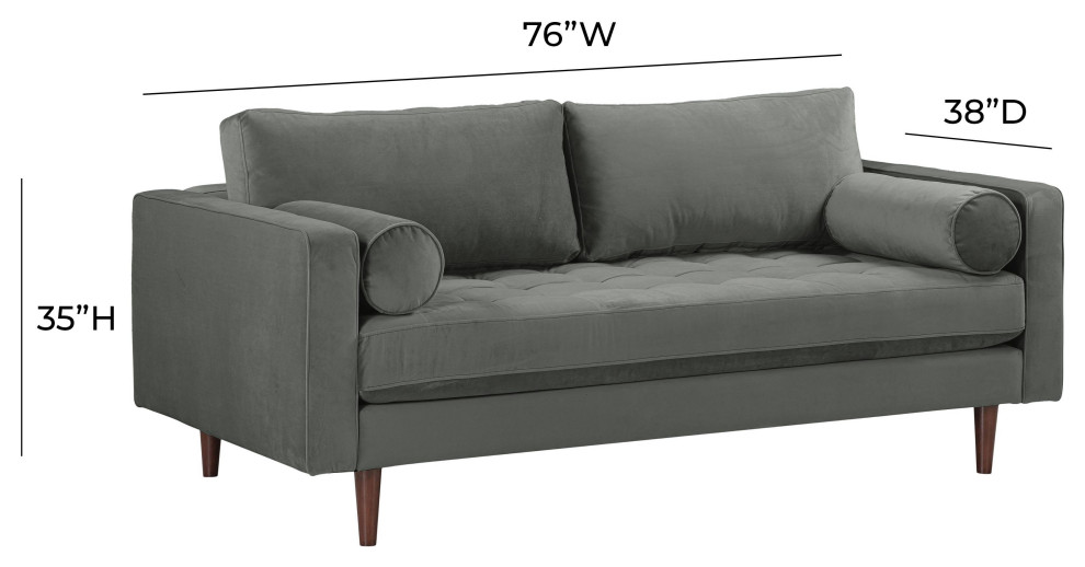 Cave Velvet Loveseat   Midcentury   Loveseats   by TOV Furniture  Houzz