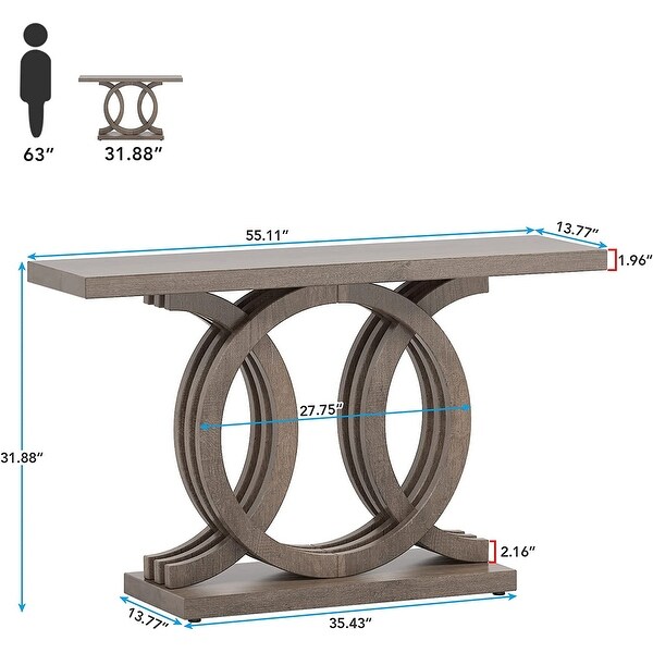 55 inches Console Table with Geometric Base