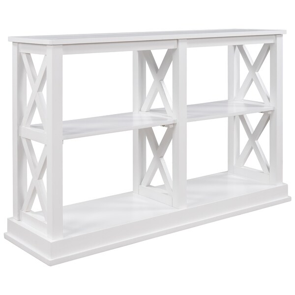 Console Table with 3-Tier Open Storage Spaces