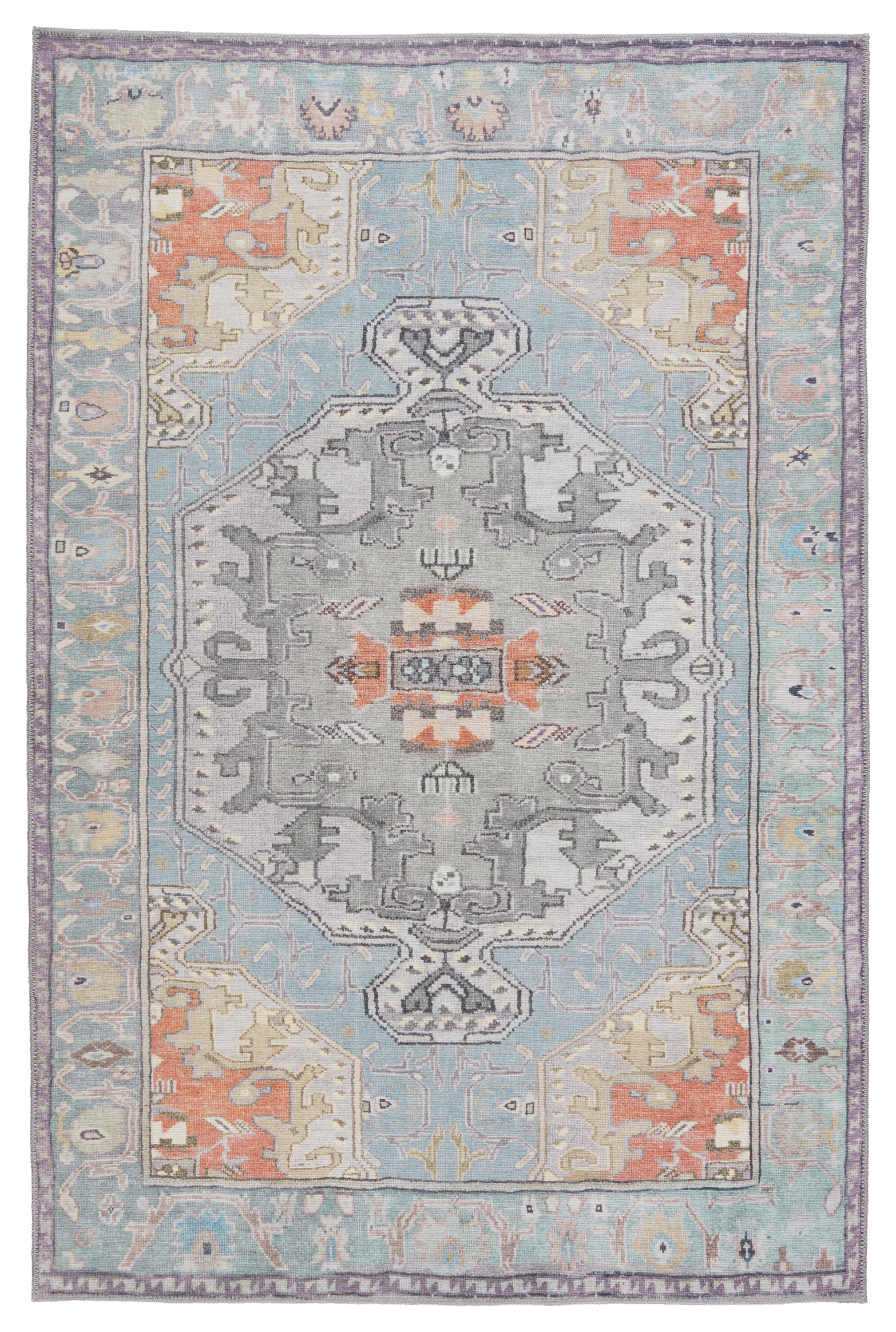 Harman Zenora Sky Blue & Silver Rug