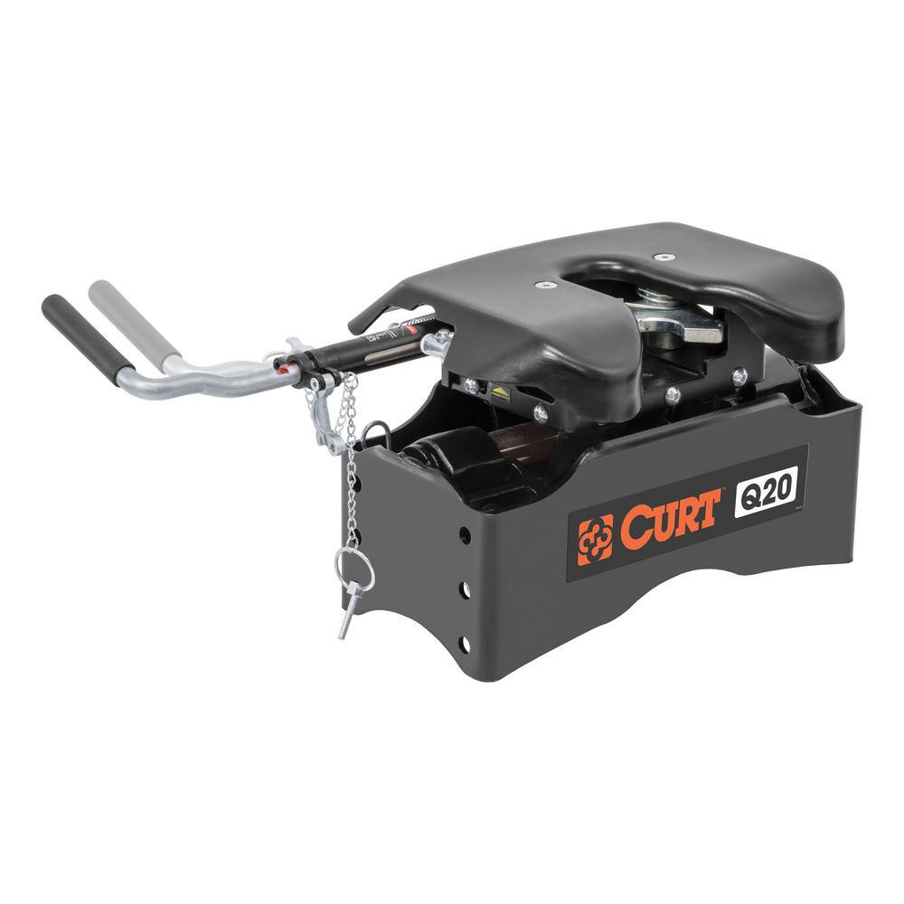 CURT Q20 5th Wheel Hitch with Roller and Ram Puck System Adapter 16687