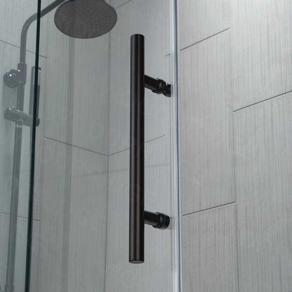 WOODBRIDGE Austin 44 in. to 48 in. x 76 in. Frameless Sliding Shower Door with Shatter Retention Glass in Matte Black Finish MSDC4876-MBL