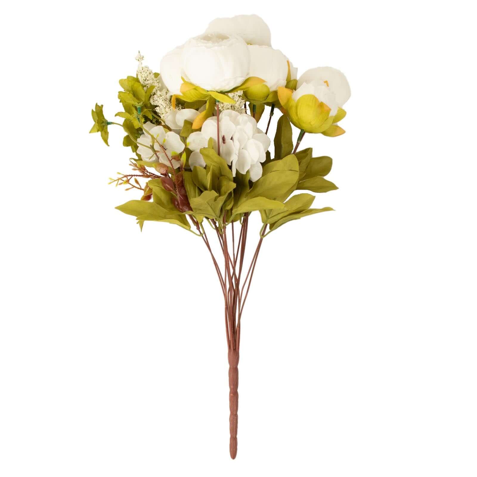 2 Pack White Artificial Peony Flower Wedding Bouquets, Faux Silk Flower Arrangements 19