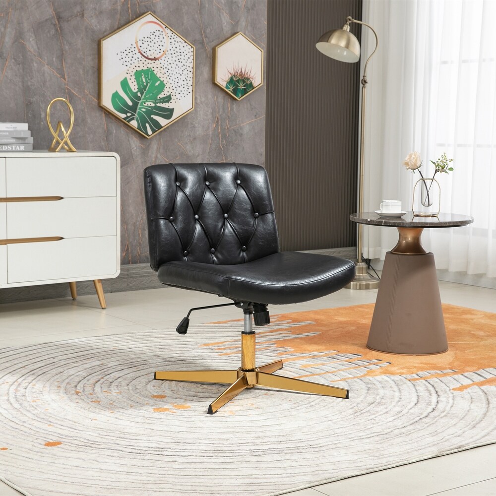 Modern PU Leather Adjustable Height Home Office Swivel Desk Chair