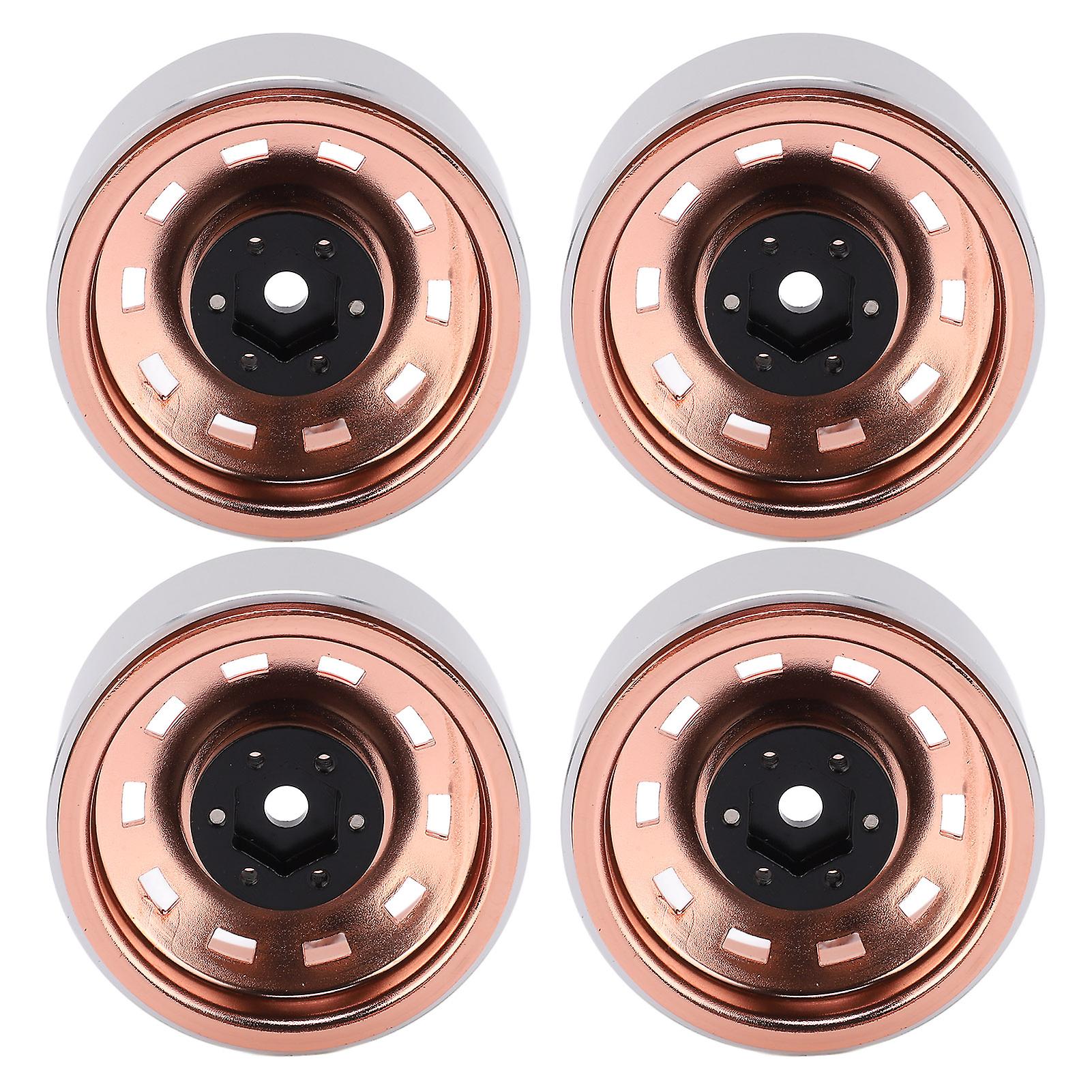 4pcs Metal 1.9 Inch Wheel Rims 10 Square Hole Hub For Axial Scx10 1/10 Rc Climbing Cargold