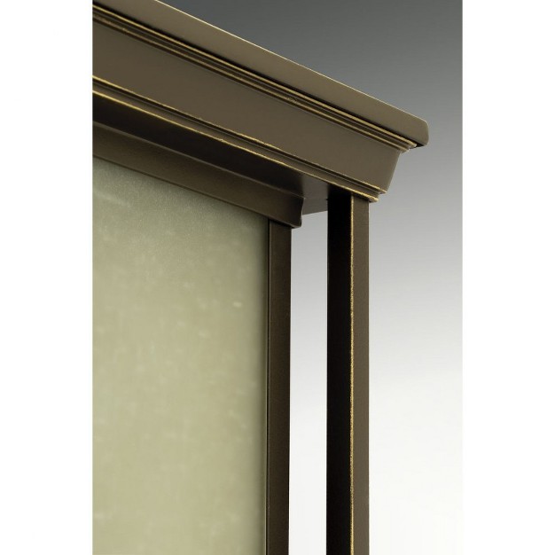 Progress Lighting Endicott 1 light Outdoor Wall Lantern In Antique Bronze With Linen Glass Shade