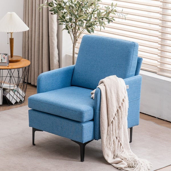 Fabric Upholstered Accent Arm Chair 4 Colors