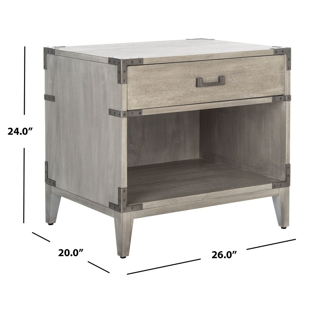 SAFAVIEH Couture Nisha 1 Drawer 1 Shelf Wood Nightstand