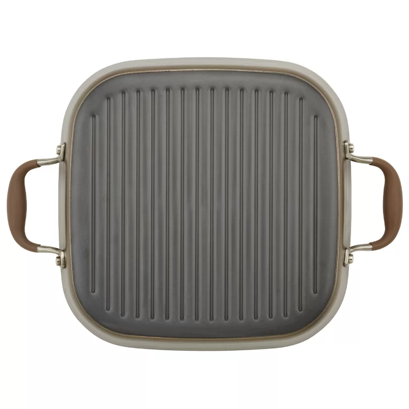 Anolon 83869 Advanced Hard Anodized Nonstick Grill Pan / Griddle and Roaster - 11 Inch， Brown