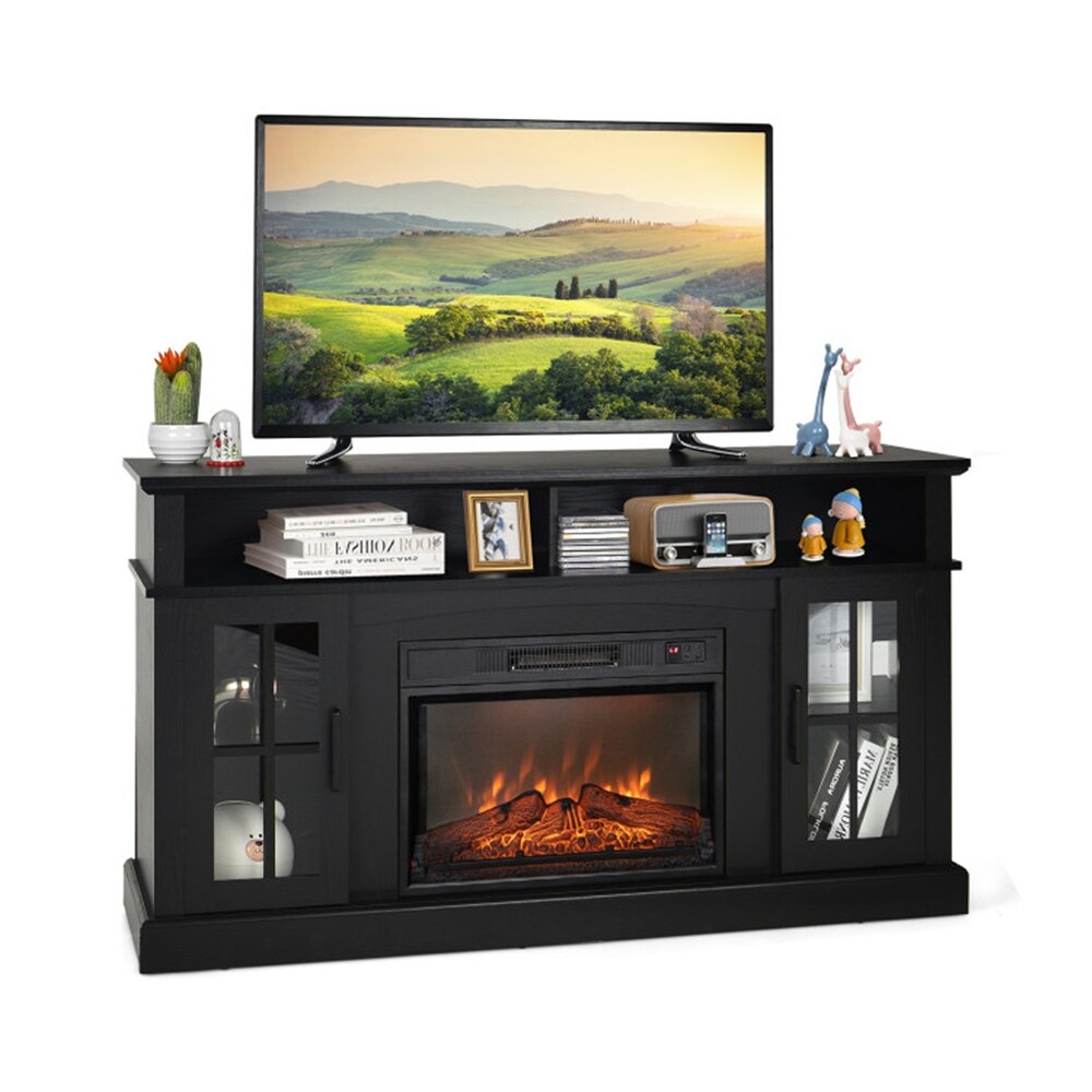 Mordern Fireplace TV Stand for TVs Up to 65 Inch with Cabinets