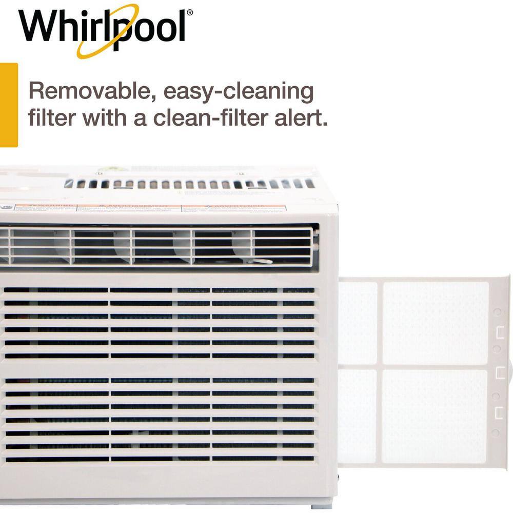 Whirlpool Energy Star 6000 BTU 115-Volt Window-Mounted Air Conditioner wRemote Digital Display Dehumidifier Timer 250 sq.ft. WHAW061CW