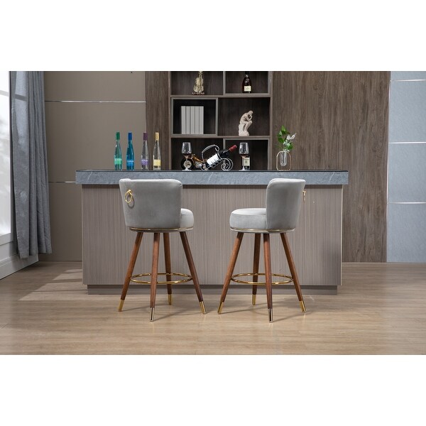 Counter Height Bar Stools Set of 2 for Kitchen Counter Solid Wood Legs with a Fixed Height of 360 Degrees for Dining Room