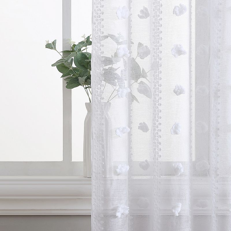 Laura Ashley Curtains Sheer Set of 2 Drizzle Window Curtain Panels