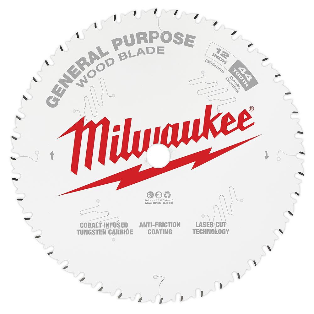 Milwaukee 12 in. 44T General Purpose Circular Saw Blade 48-40-1220 from Milwaukee