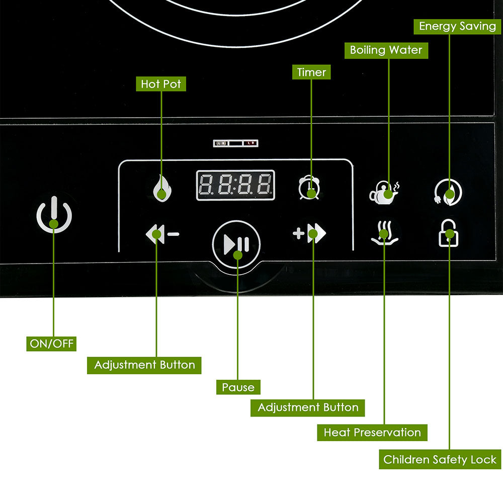 Yescom Electric Cooktop Touch Control Single Induction 11 in.