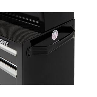 Husky 26.5 in. W x 18 in. D Standard Duty 4-Drawer Rolling Tool Cabinet in Gloss Black HKST98066BK