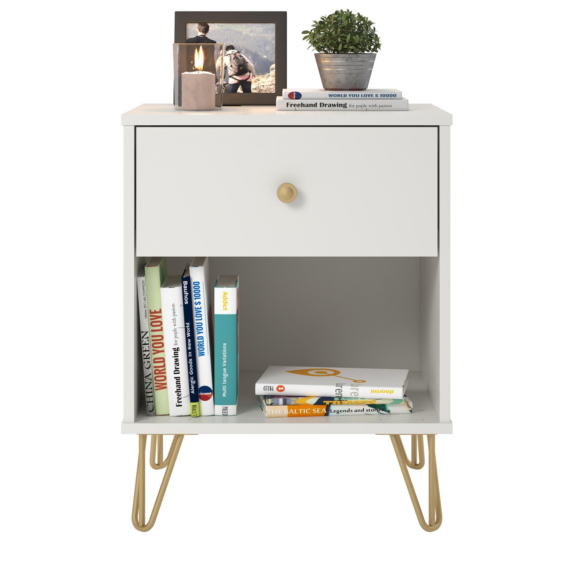 Novogratz Finley Nightstand, White