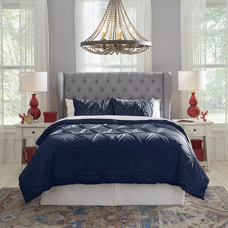 Pointehaven PinTuck Percale Duvet Set