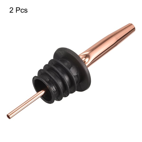 2pcs Stainless Steel Liquor Pourer Wine Bottle Pour Spout Stopper - Rose Gold