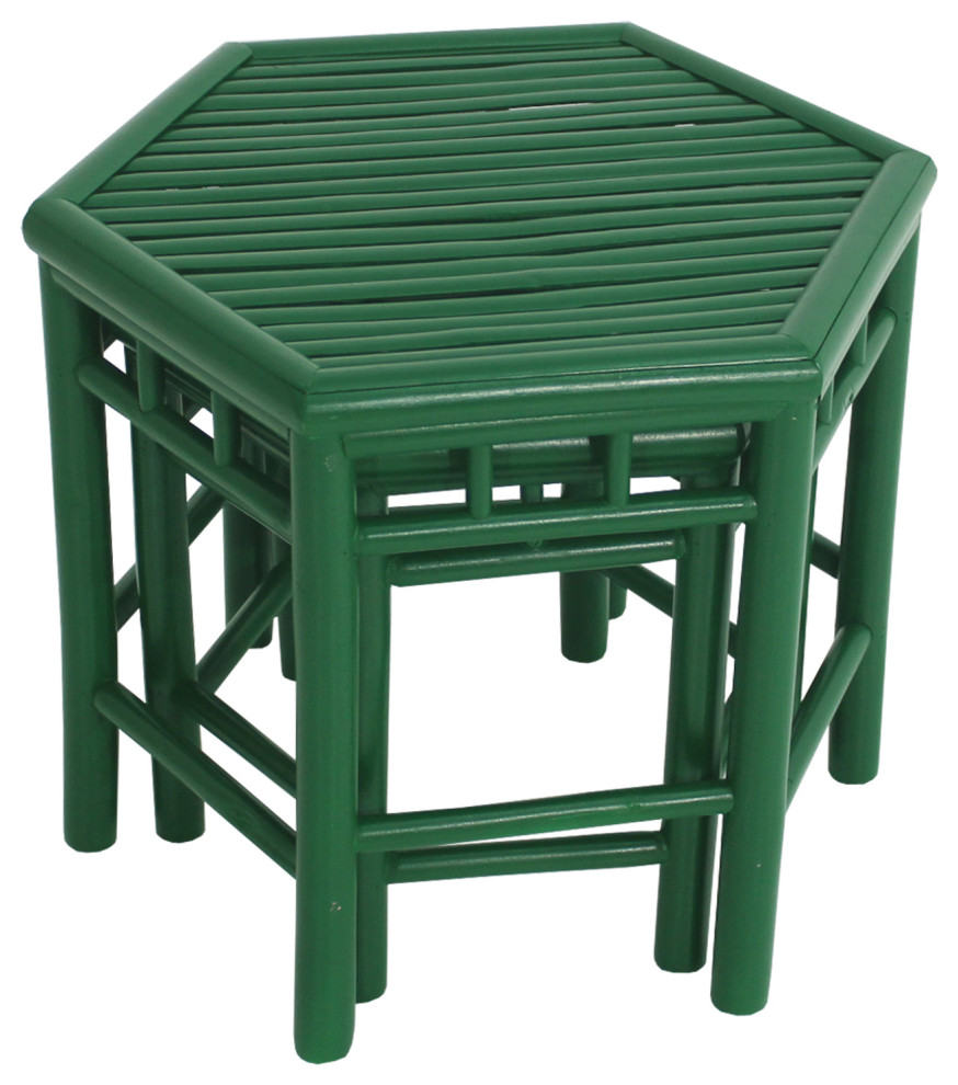 Bamboo End Table  Set Of 2  Green   Asian   Side Tables And End Tables   by STATRA  Houzz