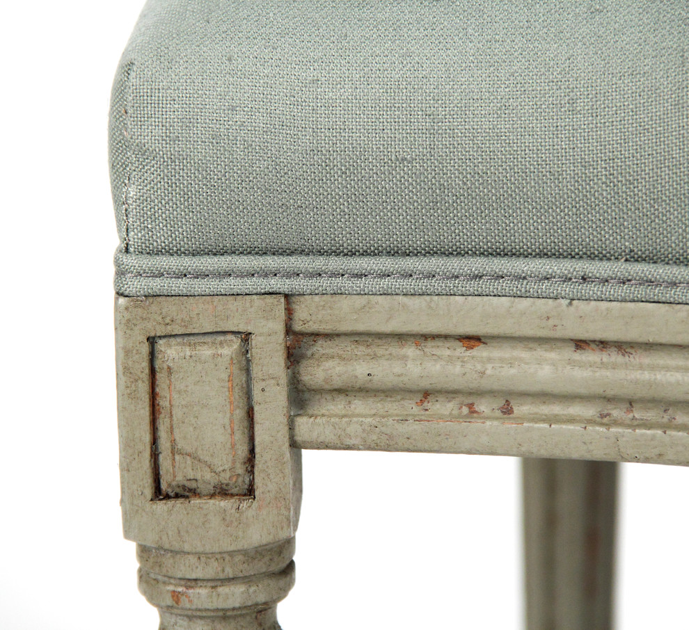 Medallion Side Chair  Sea Foam Green Linen   French Country   Dining Chairs   by Zentique  Inc.  Houzz