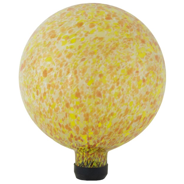 Orange And Yellow Speckled Glass Outdoor Garden Gazing Ball