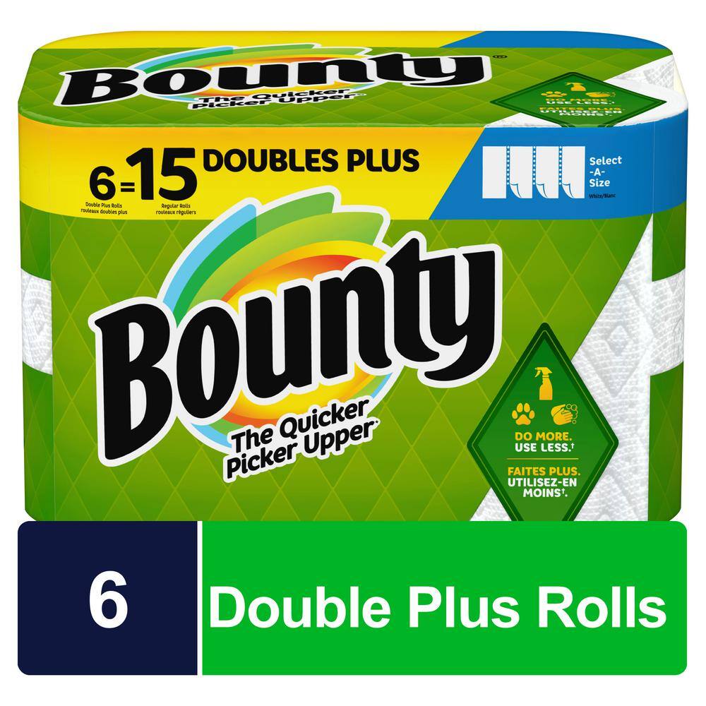 Bounty White Select-A-Size Paper Towel Roll (6 Double Plus Rolls) 003077206166