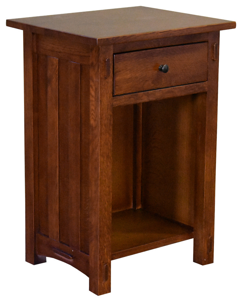 Mission Solid Quarter Sawn Oak 1 Drawer End Table  Model A27   Craftsman   Side Tables And End Tables   by Crafters and Weavers  Houzz