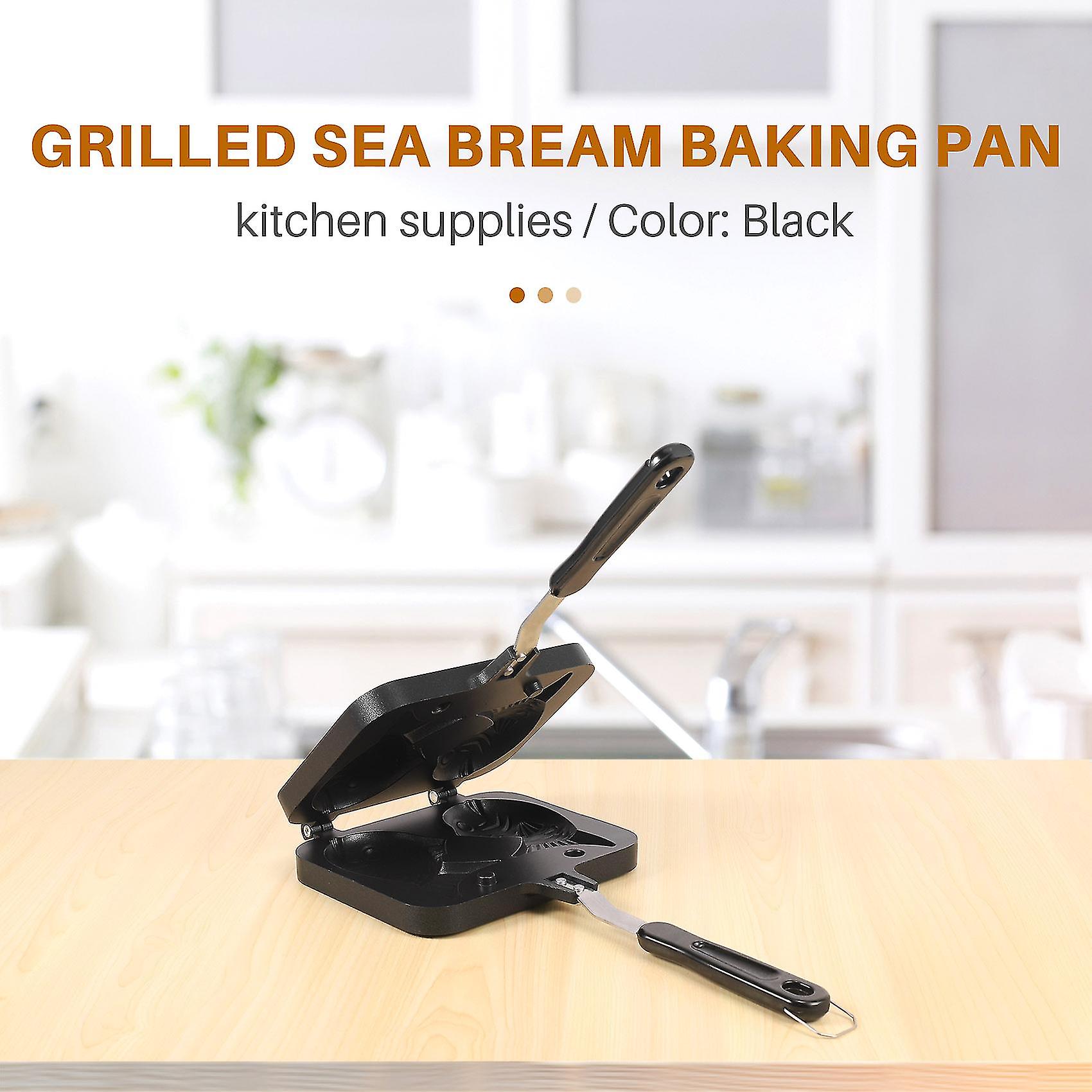 Taiyaki Double Fish Shaped Hot Dessert Waffle Cake Maker Pan Japanese Pancake Double Pan Fry Pan