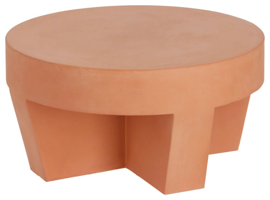 Terracotta Round Outdoor Coffee Table  La Forma Vilena   Contemporary   Outdoor Coffee Tables   by Oroa   Eichholtz Furniture  Houzz