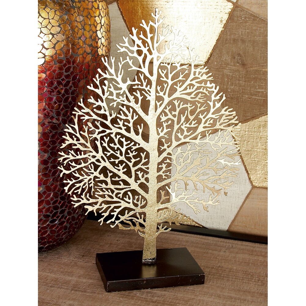 Gold Metal Leaf Sculpture   11 x 4 x 16