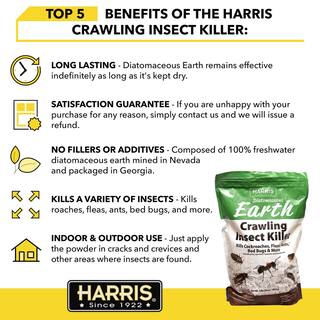 Harris 64 oz. Diatomaceous Earth Crawling Insect Killer (4-Pack) 4DECRAWL-64