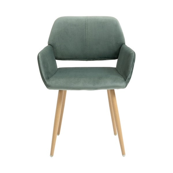 Velet Upholstered Side Dining Chair with Metal Leg(velet+Walnut Wooden Printing Leg)，KD backrest