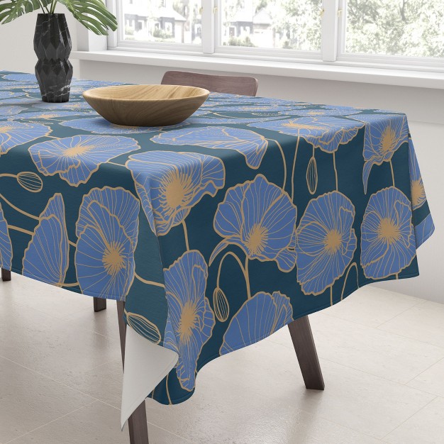 Emanuela Carratoni Moody Blue Garden Tablecloth Deny Designs